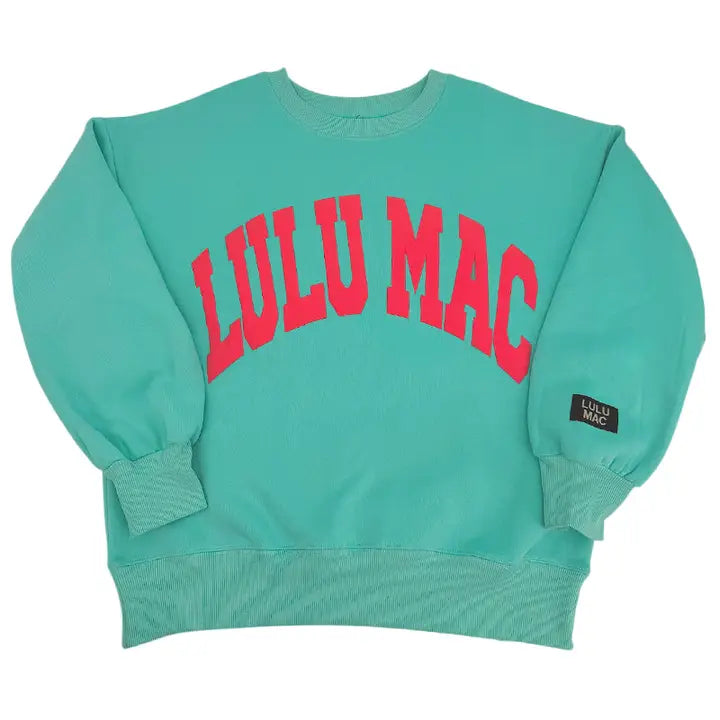 Lulu Mac Sweatshirt Mint/Coral - Puff Logo