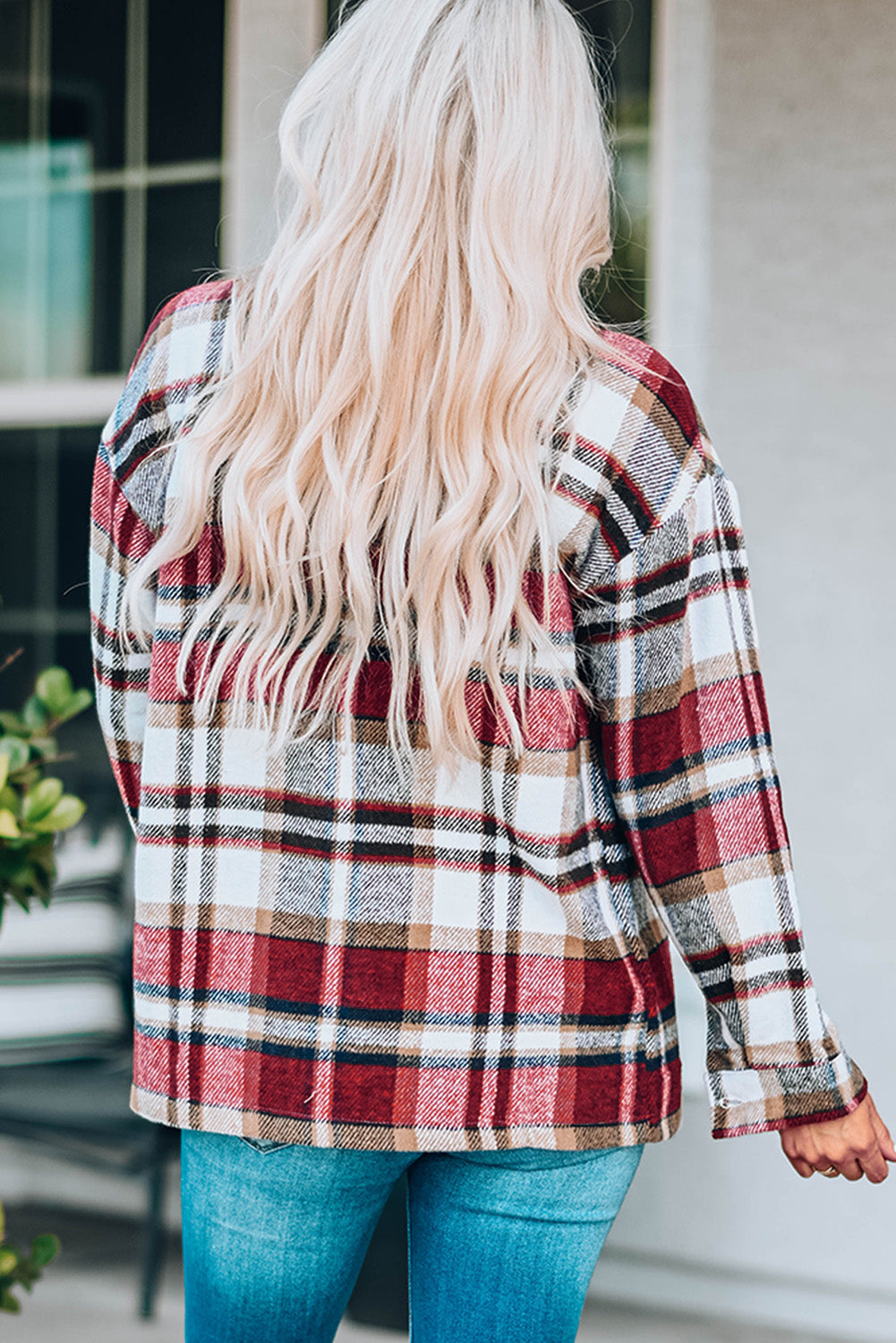"Go for Geometric" Plaid Shacket