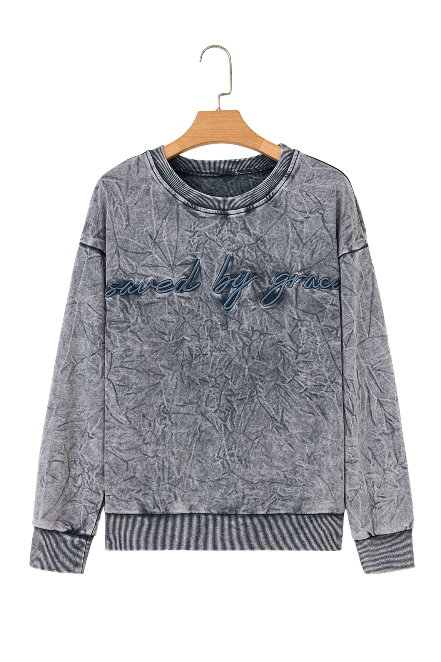 "Saved by Grace" Mineral Wash Sweatshirt