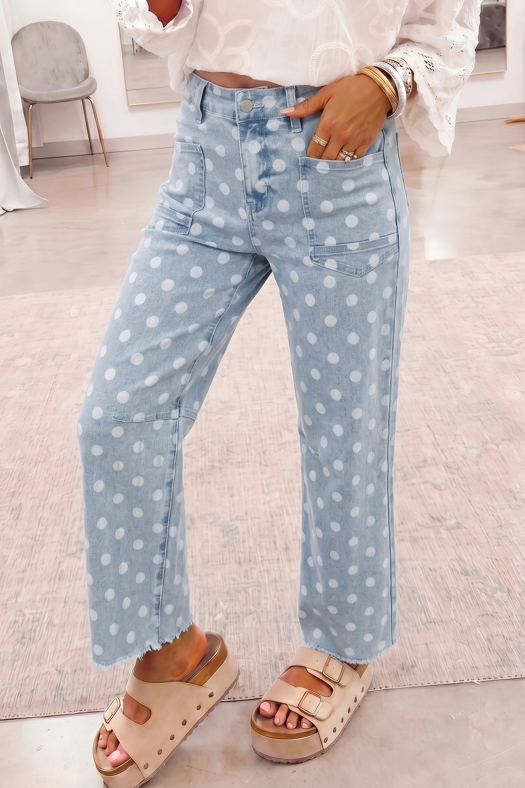 "Pretty In Polka Dot's" Casual Slim Fit Jeans