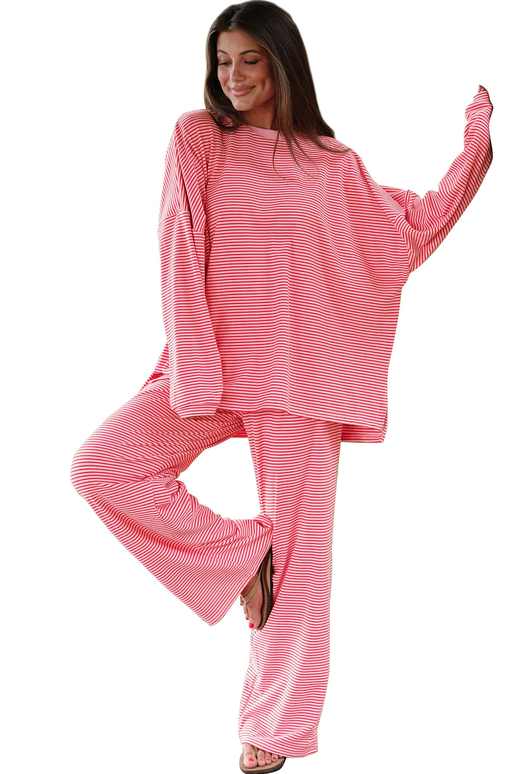 "Sleek and Striped" Long Sleeve & Pant Set