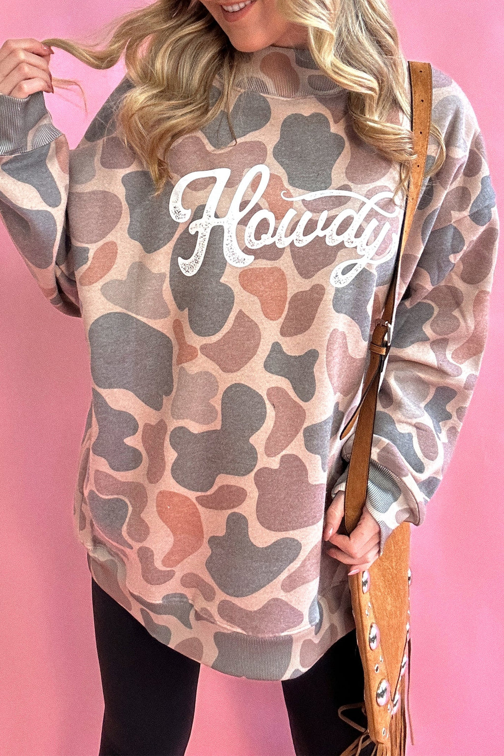 "Howdy" Camo Pullover Sweatshirt