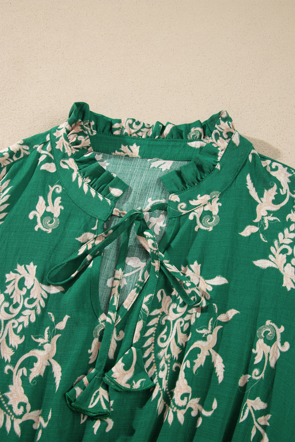 Green Floral Print Plus Size Dress