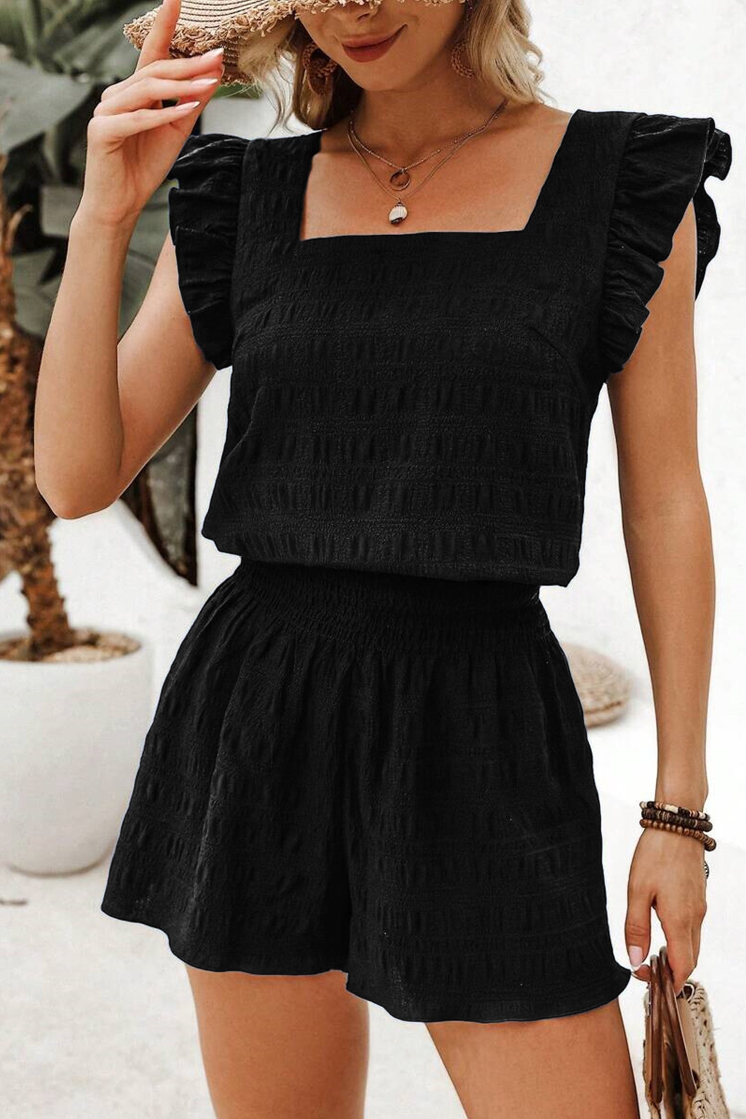 “Bold & Beautiful” Textured Shorts Set
