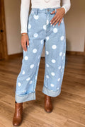 "Blue or Khaki" In Polka Dot Jeans