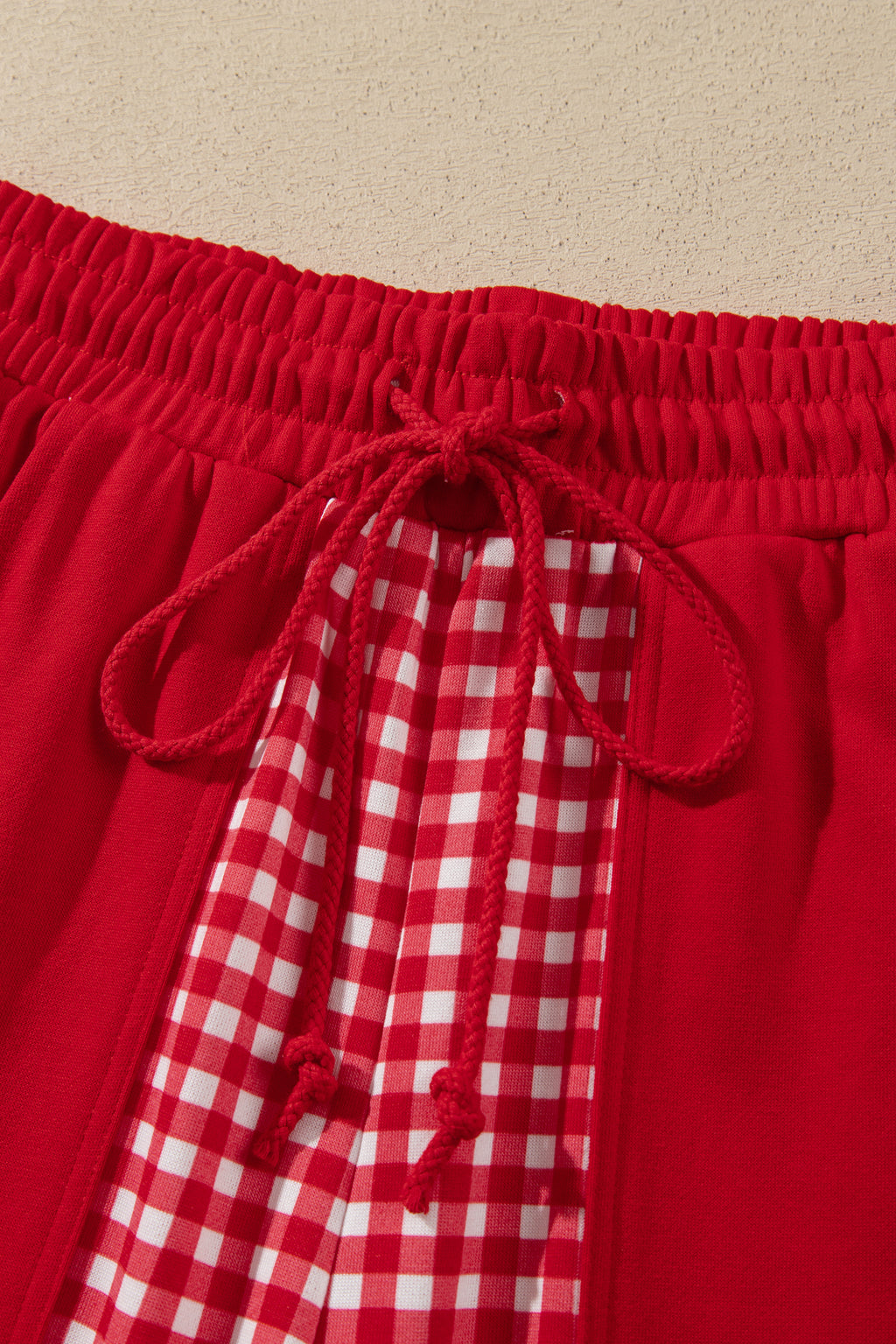 Color Block Plaid Patchwork Long Sleeve Pullover Pant Set