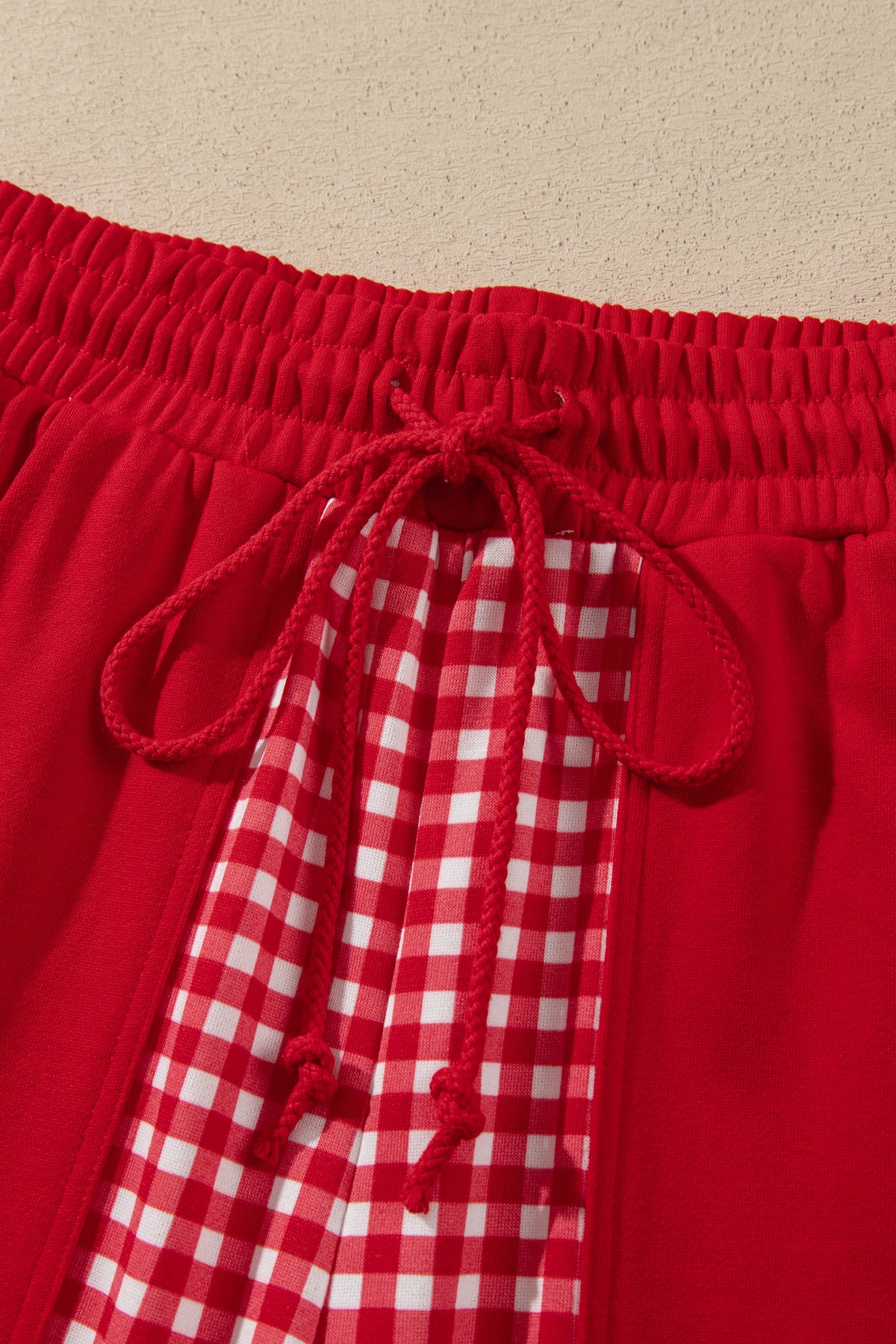 Color Block Plaid Patchwork Long Sleeve Pullover Pant Set