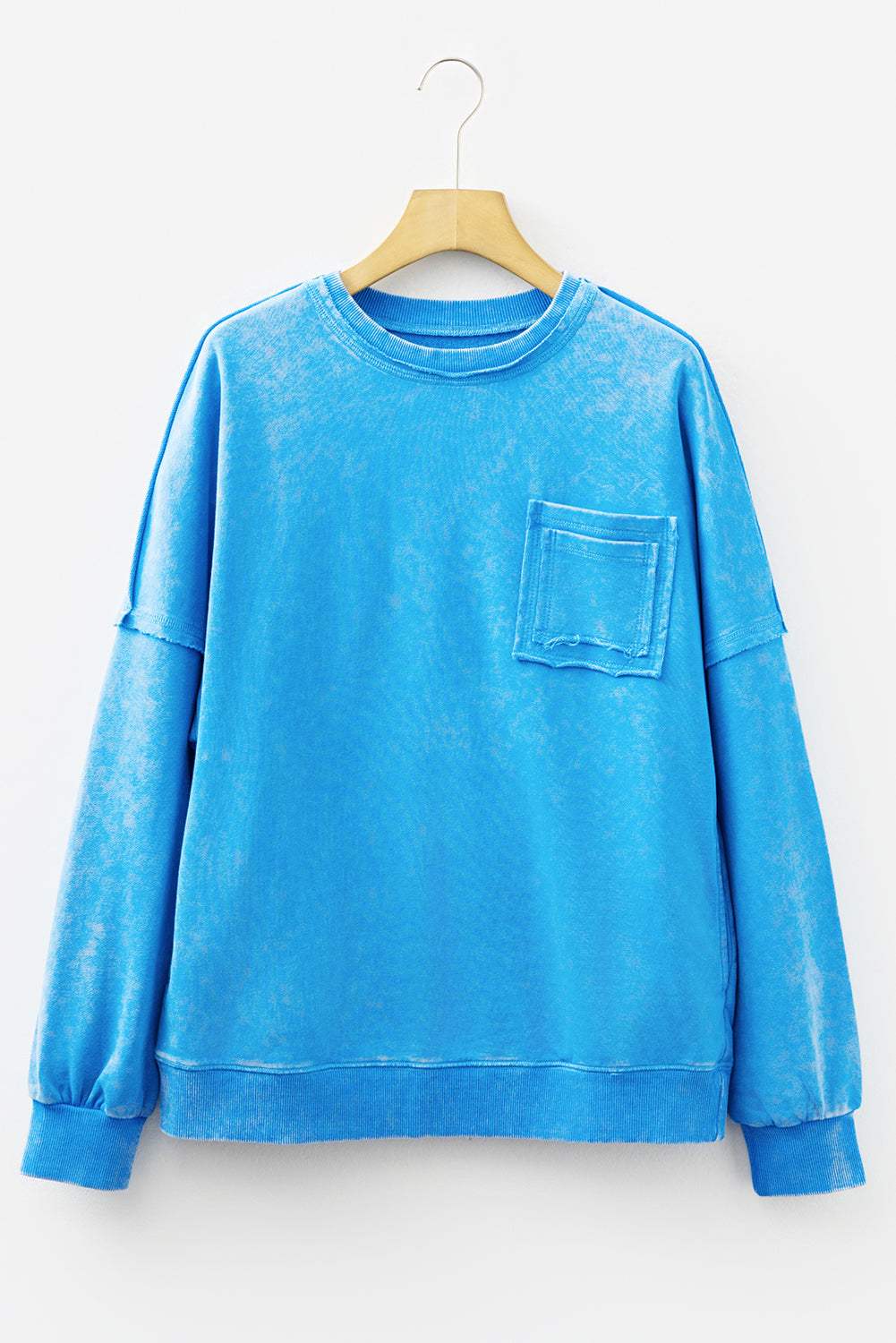 “Sky Blue”  Mineral Wash Pocket Pullover