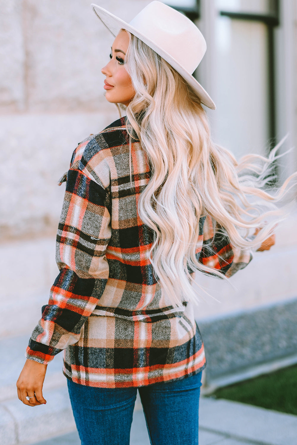 "Go for Geometric" Plaid Shacket