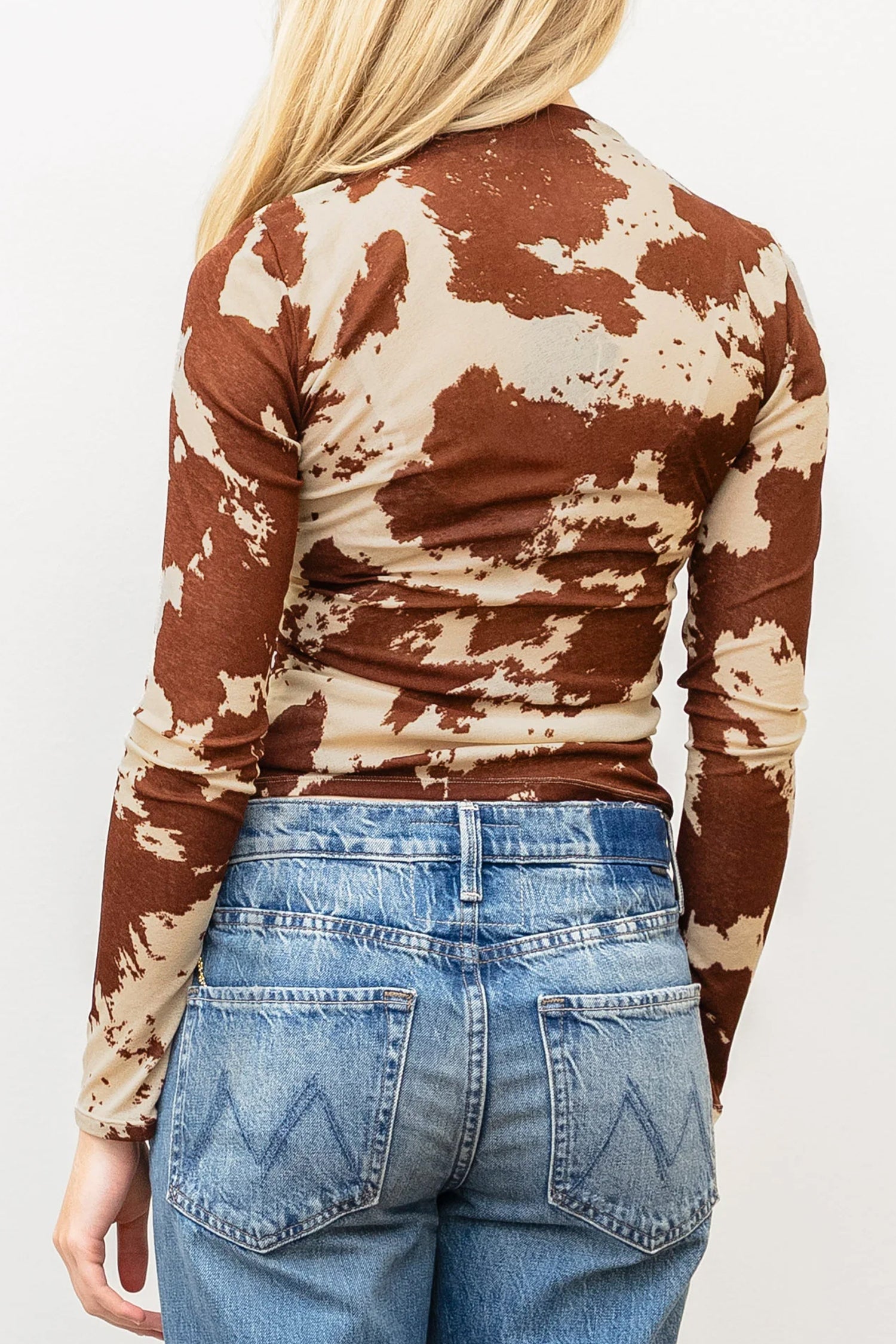 "Hey Yall" Brown Cow Western Mesh Long Sleeve Top