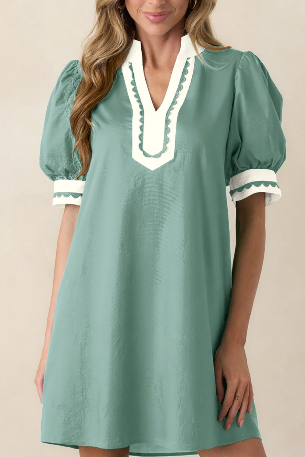 "Polished & Playful" Puff Sleeve Dress