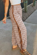 "Chace Me In Chestnut" Plaid  Bow Tie Jogger Pants