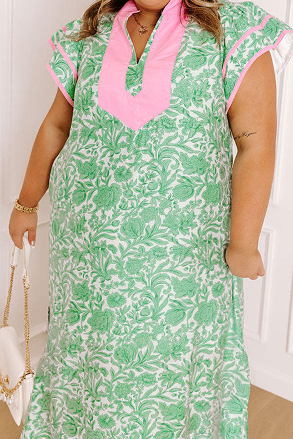 "Gleeful In Green" Plus Size Maxi Dress