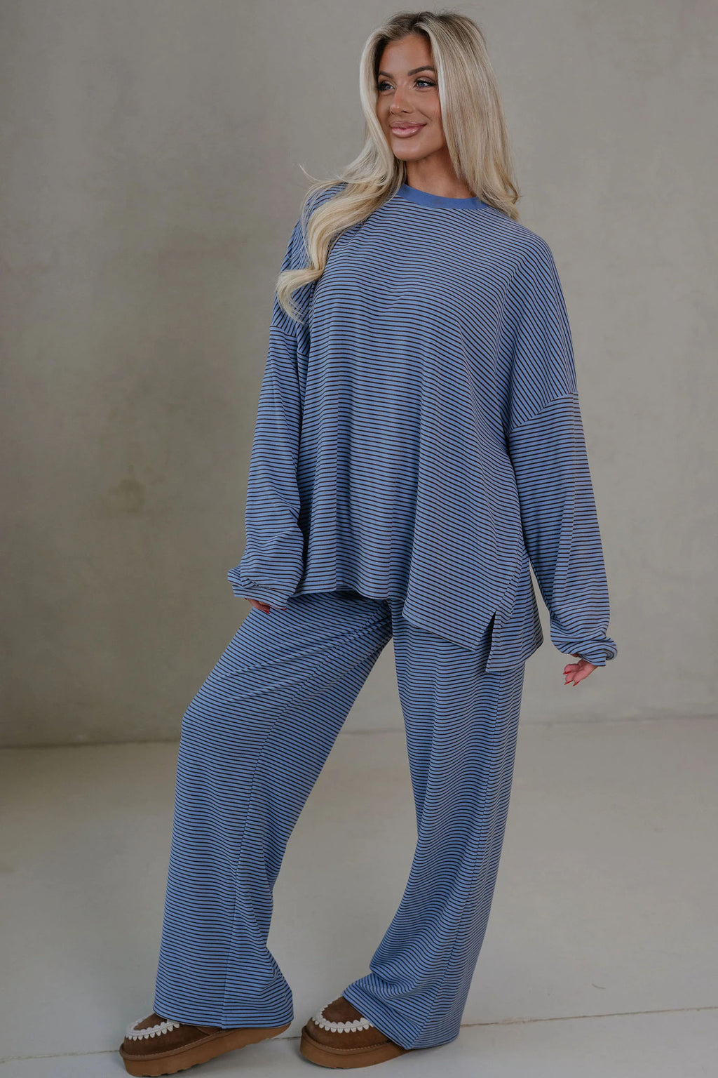 "Sleek and Striped" Long Sleeve & Pant Set