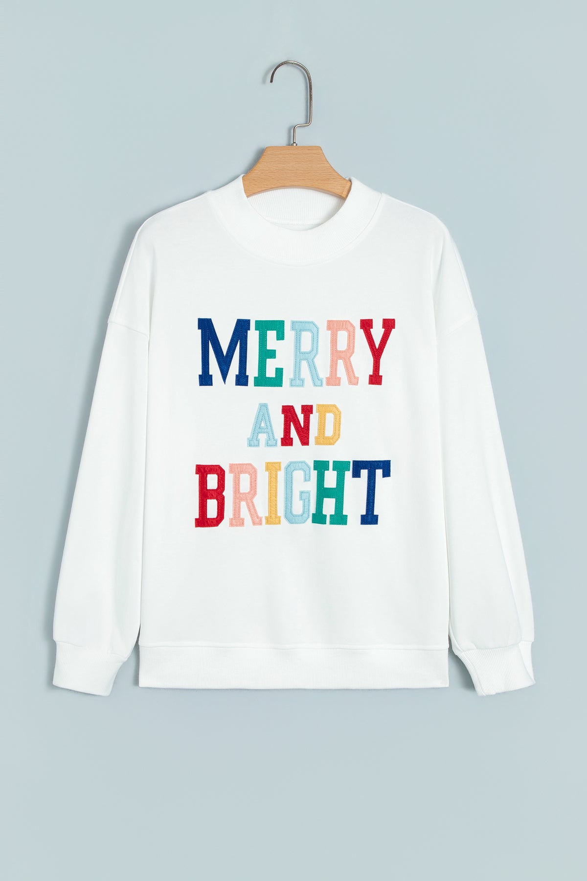 "MERRY &  BRIGHT" Stitched Sweatshirt