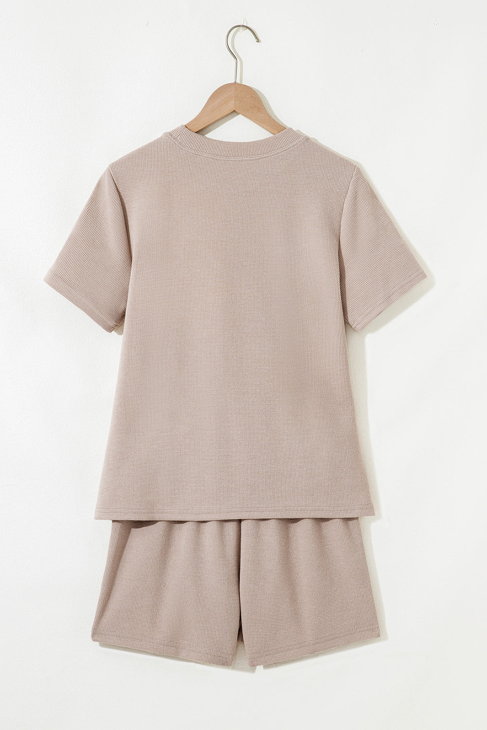"Neat In Neutral" Colorblock Patchwork Tee & Shorts Set
