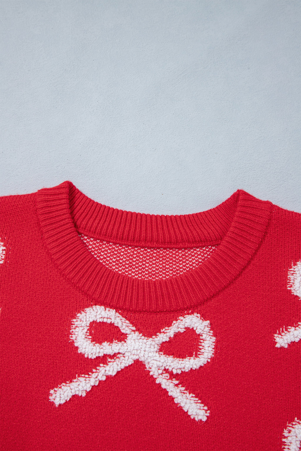 "Red All Over" Bow Sweater