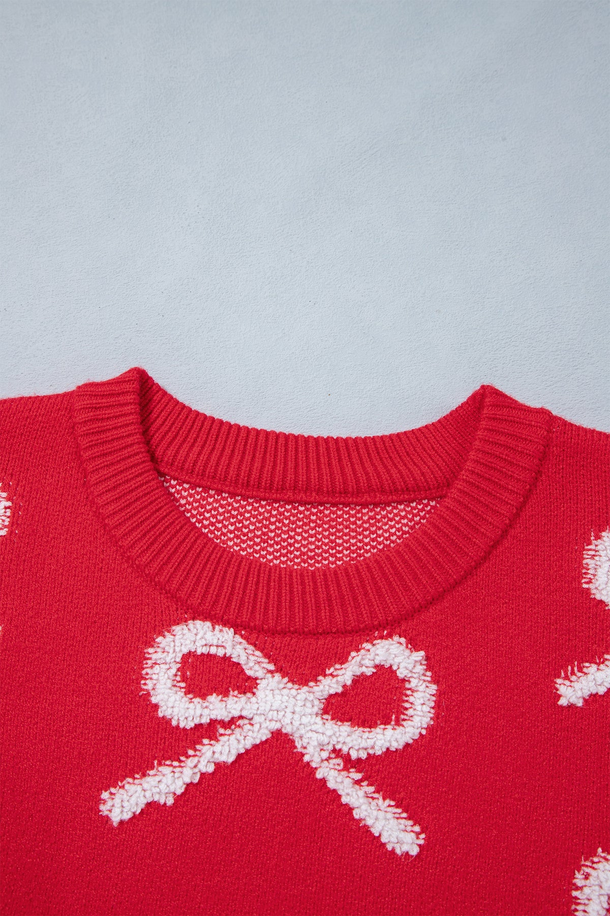 "Red All Over" Bow Sweater