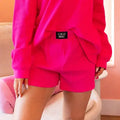 LuLu Mac Hot Pink Waffle Shorts