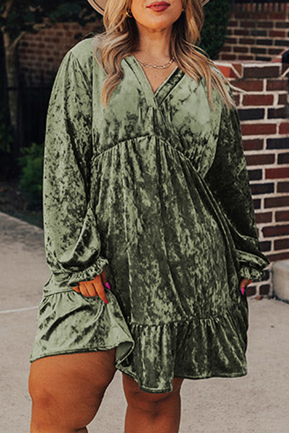 “Very Velvet” Babydoll Plus Size Dress