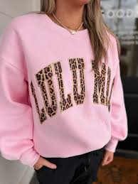 Lulu Mac Sweatshirt Pink Leopard Logo